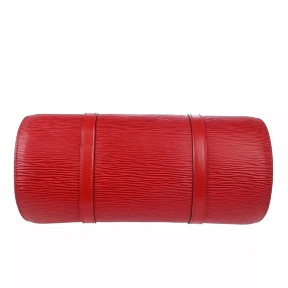 LOUIS VUITTON RED Epi Soufflot Cylinde Bag  HANDBAG 2 Piece - Picture 4 of 12